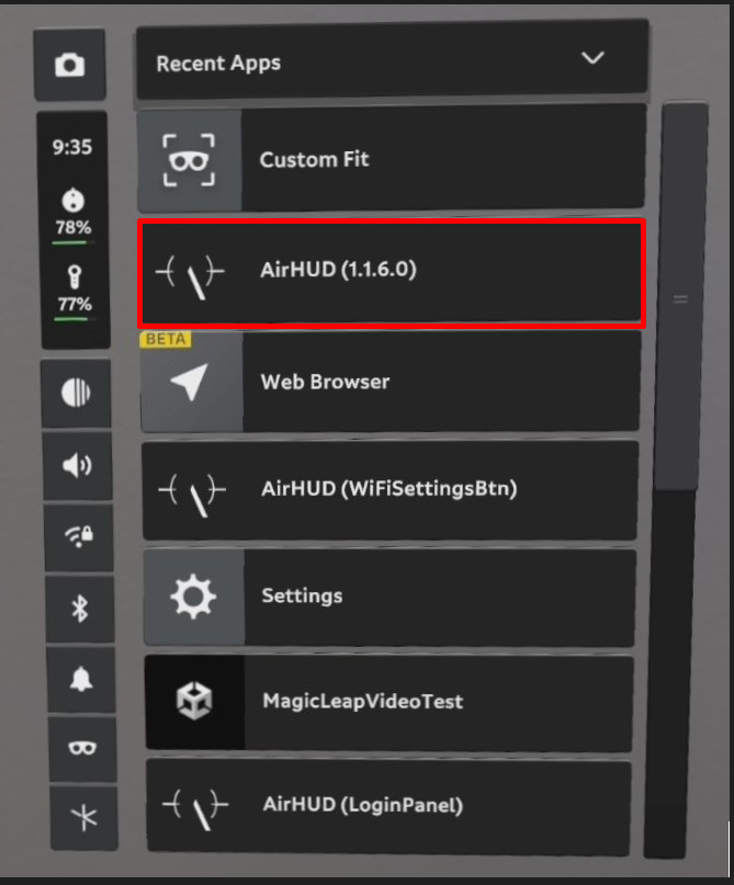 ML home menu