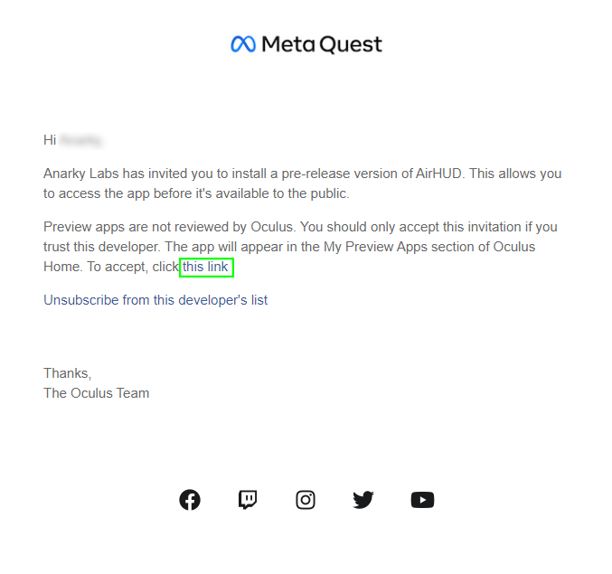 Subscription Email