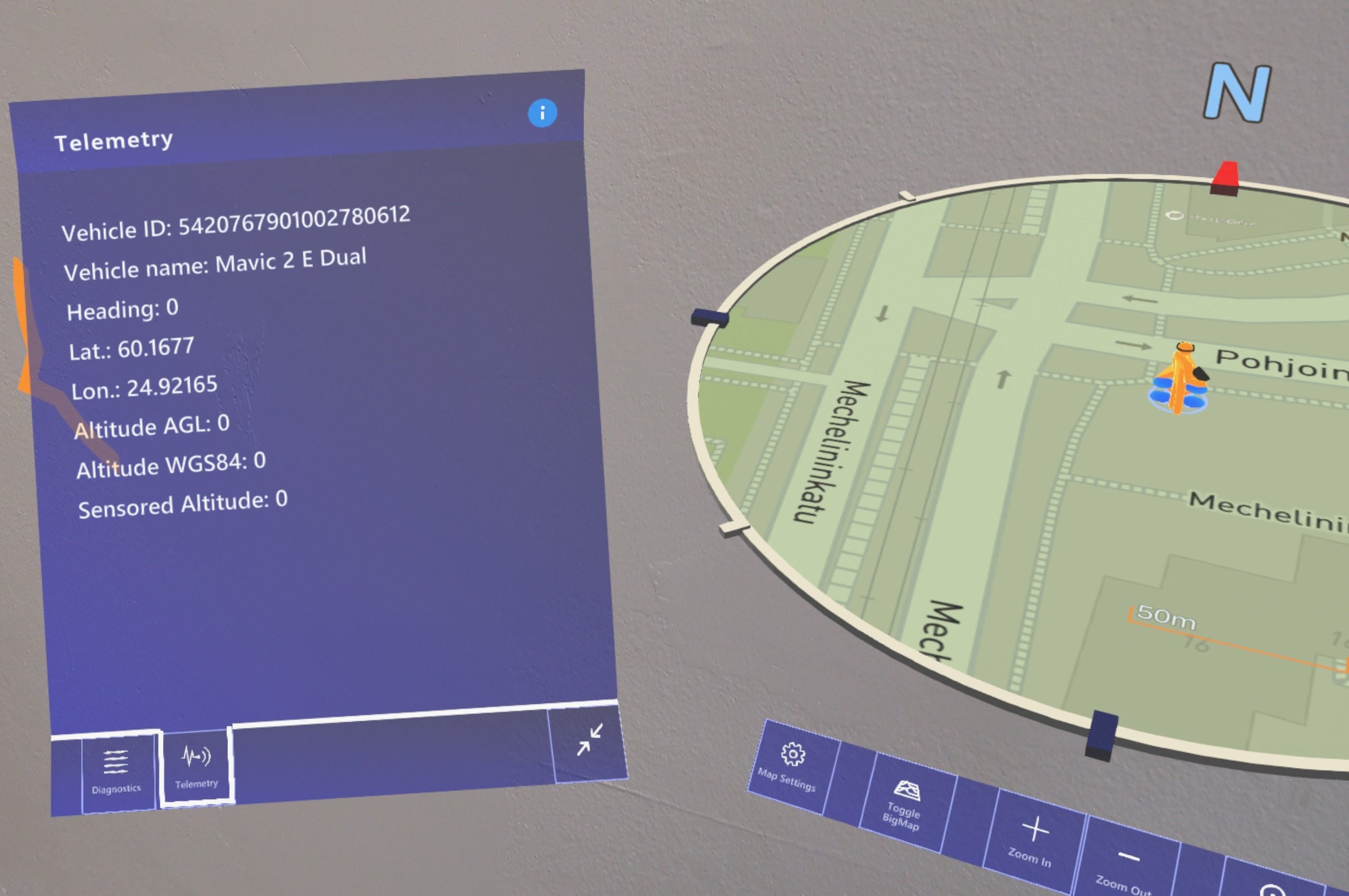 Telemetry panel