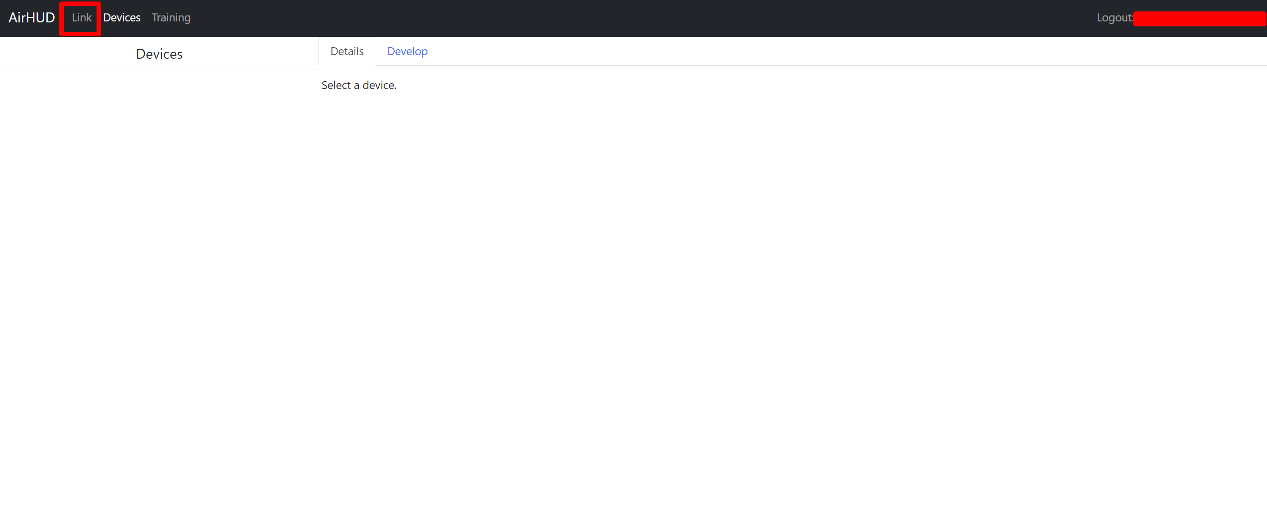 Webairhud link button