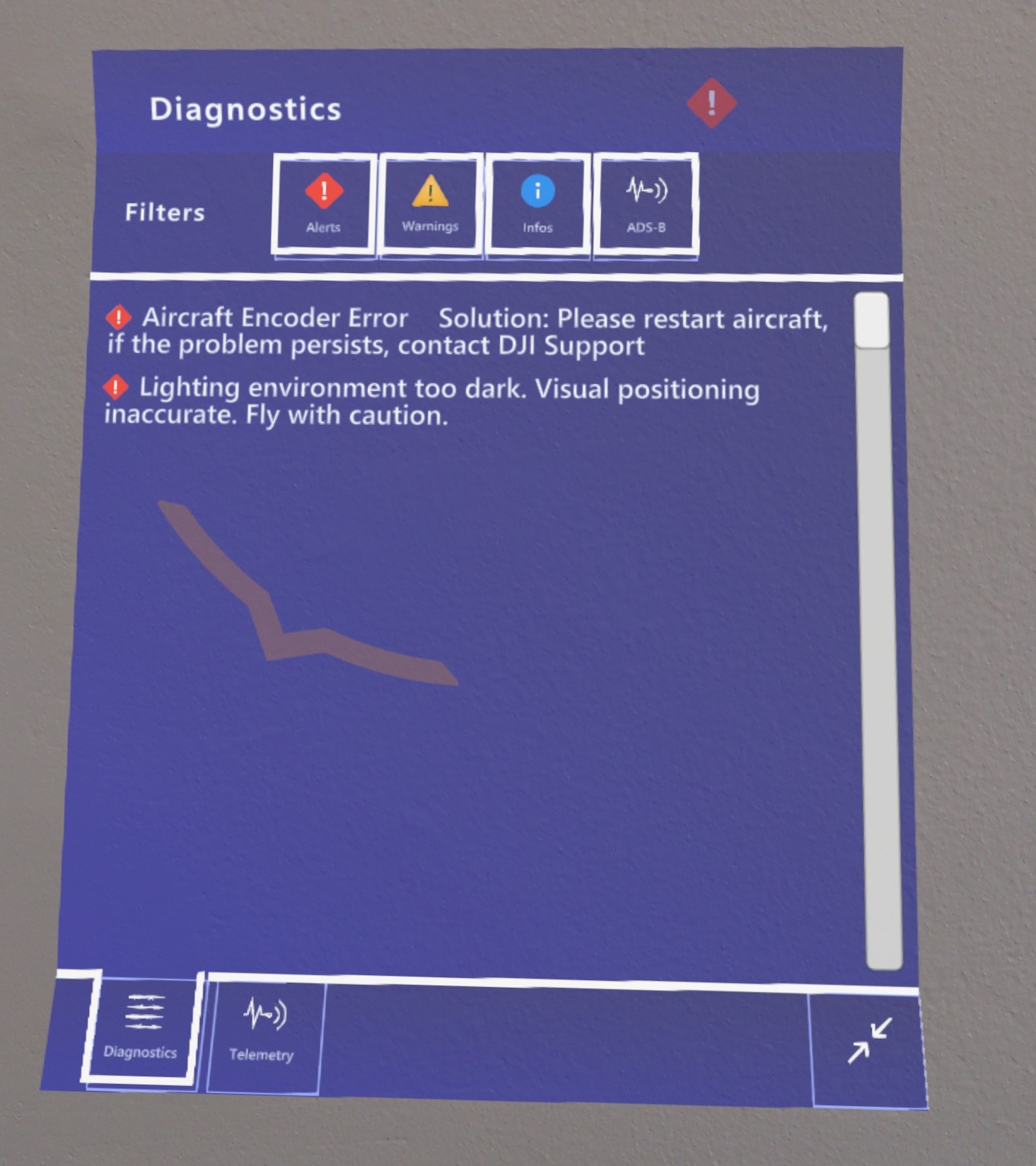 Diagnostics panel