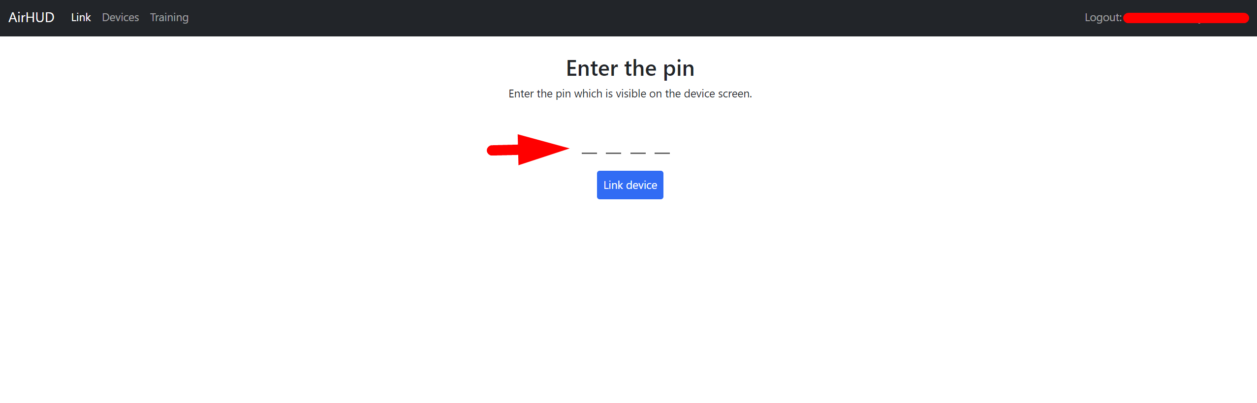 entering pin in web