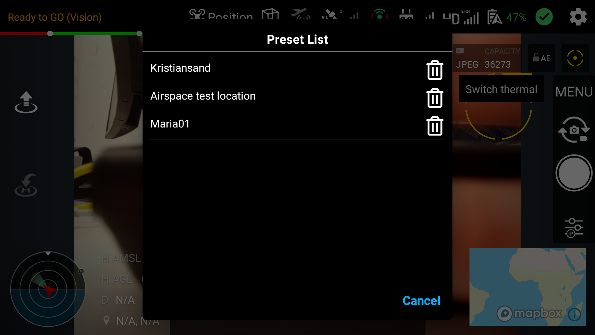 Training preset list